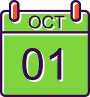 October filled Design Icon vector