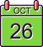 October filled Design Icon vector