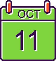 October filled Design Icon vector