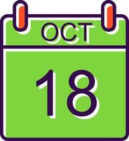 October filled Design Icon vector