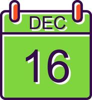 December filled Design Icon vector