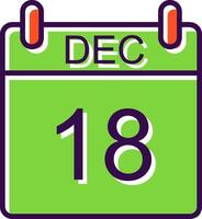 December filled Design Icon vector