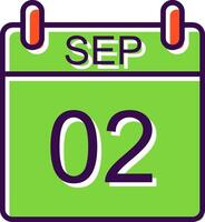 September filled Design Icon vector