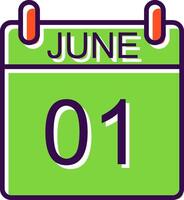 June filled Design Icon vector