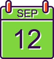 September filled Design Icon vector