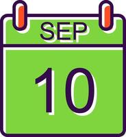 September filled Design Icon vector