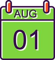 August filled Design Icon vector