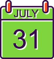 July filled Design Icon vector