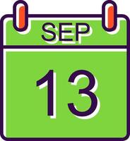 September filled Design Icon vector