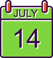 July filled Design Icon vector