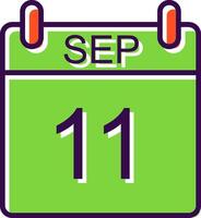 September filled Design Icon vector