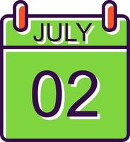 July filled Design Icon vector