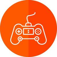 Gaming Console Line Red Circle Icon vector