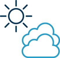 Clouds Line Blue Two Color Icon vector