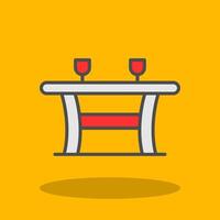 Table Filled Shadow Icon vector