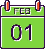 February filled Design Icon vector