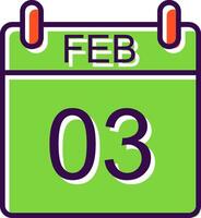 February filled Design Icon vector