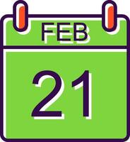 February filled Design Icon vector