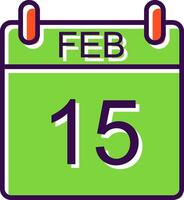 February filled Design Icon vector