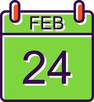 February filled Design Icon vector