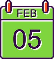 February filled Design Icon vector