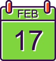 February filled Design Icon vector