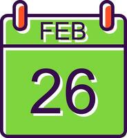 February filled Design Icon vector