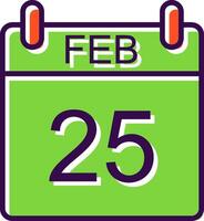 February filled Design Icon vector