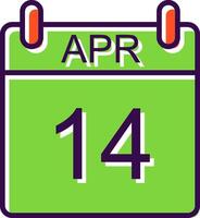 April filled Design Icon vector