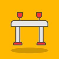 Table Filled Shadow Icon vector