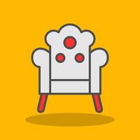 Armchair Filled Shadow Icon vector