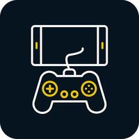 Mobile Game Line Red Circle Icon vector