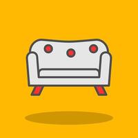 Sofa Filled Shadow Icon vector