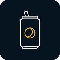 Soda Can Line Yellow White Icon vector