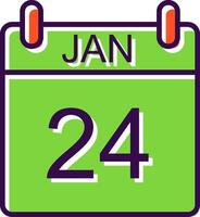 January filled Design Icon vector