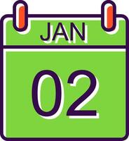 January filled Design Icon vector