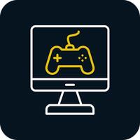 Game Line Red Circle Icon vector