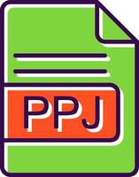 PPJ File Format filled Design Icon vector