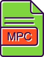 mpc archivo formato lleno diseño icono vector