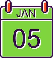 January filled Design Icon vector