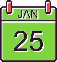 January filled Design Icon vector