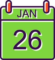 January filled Design Icon vector