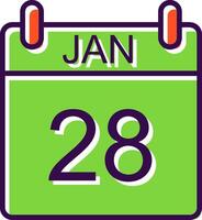 January filled Design Icon vector