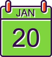 January filled Design Icon vector