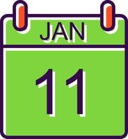 January filled Design Icon vector