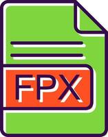 FPX File Format filled Design Icon vector