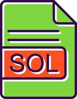 SOL File Format filled Design Icon vector