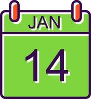 January filled Design Icon vector