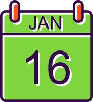January filled Design Icon vector