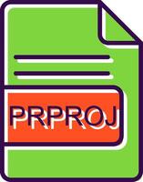 PRPROJ File Format filled Design Icon vector